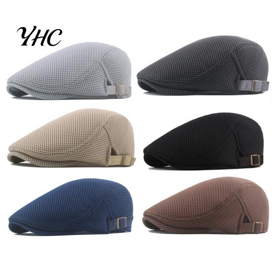 Polyester Convenient Men Hat Perfect Gifts Hollow Cap Washable Beret for Daily