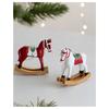 Decorative Resin Painted Horse Ornament Set for Tree Hanging and Desktop Display Crafted for Seasonal Holiday Use