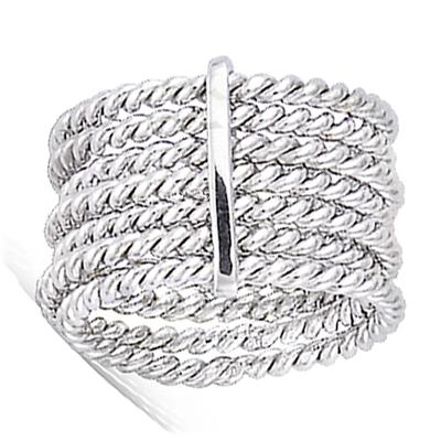 Silver Ring 'Semainier' Silver (rhodium) - 14 Mm (7 Rings)