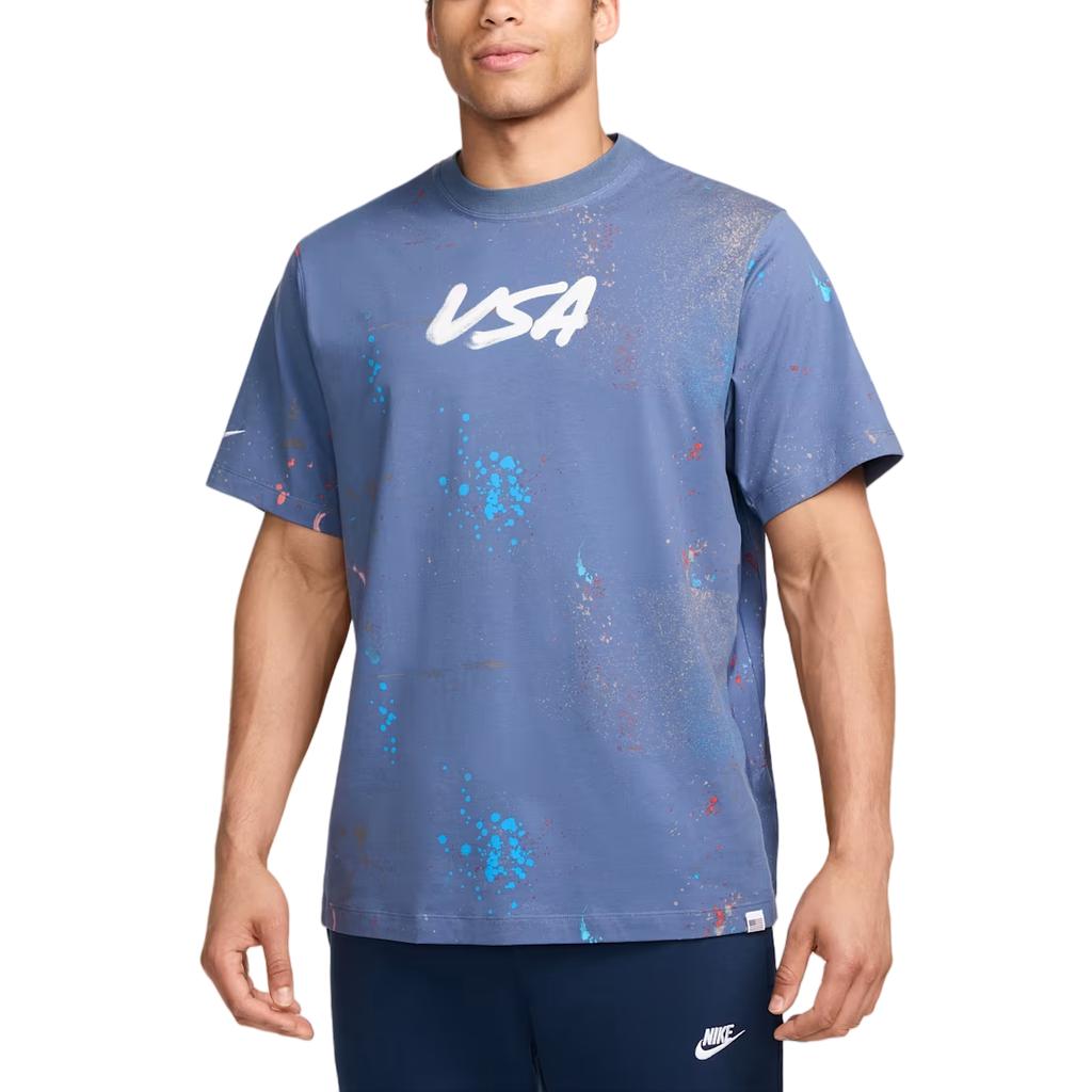 Nike X Futura Paris Olympic Series SS24 USA M NK Collection Splash Design Breathable Fashion Print Casual Versatile Short Sleeve T-Shirt FQ7114-491