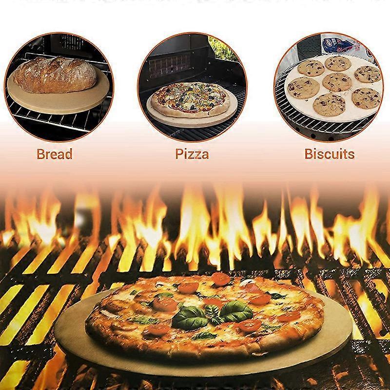 Pizza Stone 15 inch Round Baking Stone for Bread Ceramic Pizza Grilling Stones for Cooking and Bakin