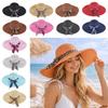 Großer Rand Sommer Sonnenhut Schleife Strohhut Mode Strandkappe für Damen