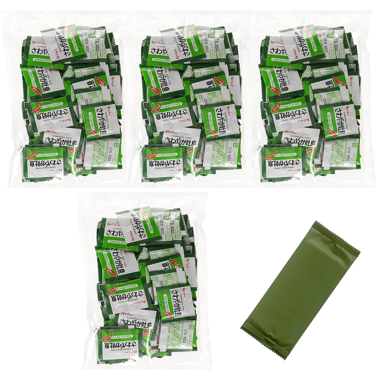 

House Foods Sawayaka Toiki Squash Green Mini, 42g (0.42g x 100 bags), 4-pack, Bulk Purchase with Bonus