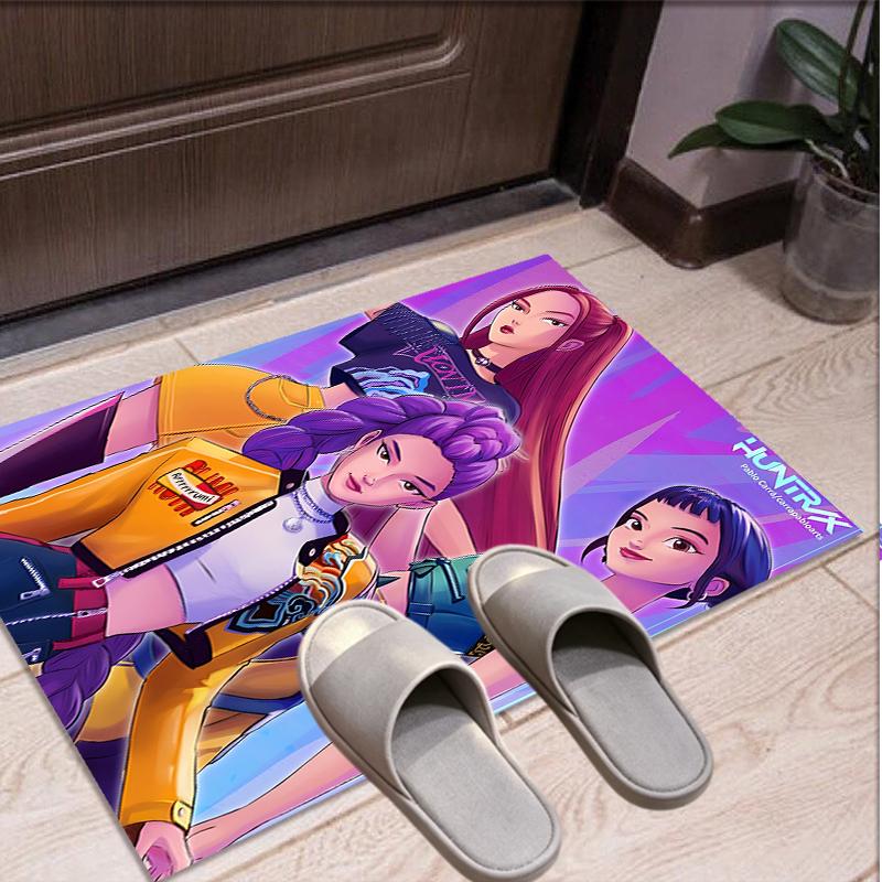 KPop Demon Hunters Pattern Rug, Indoor/Outdoor Mat, for Picnic, Gameroom, Bedroom, Office, Living Room, Home Decor Carpet, Birthday Gift