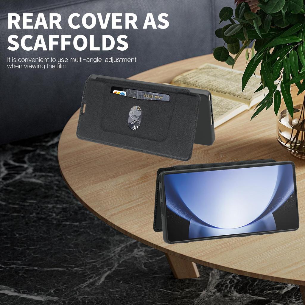 Samsung S25 Ultra/S24 Plus/S23 Leather Case: Imitation Liquid Skin, Solid Color, Card Slot, Precise Cutouts, Anti-Drop Protection