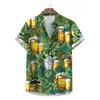 Floral Shirts Men's Hawaii Holiday Party Blouse 2025 Lapel Beach Shirt Flower Camisas Short-sleeved Womens Clothes
