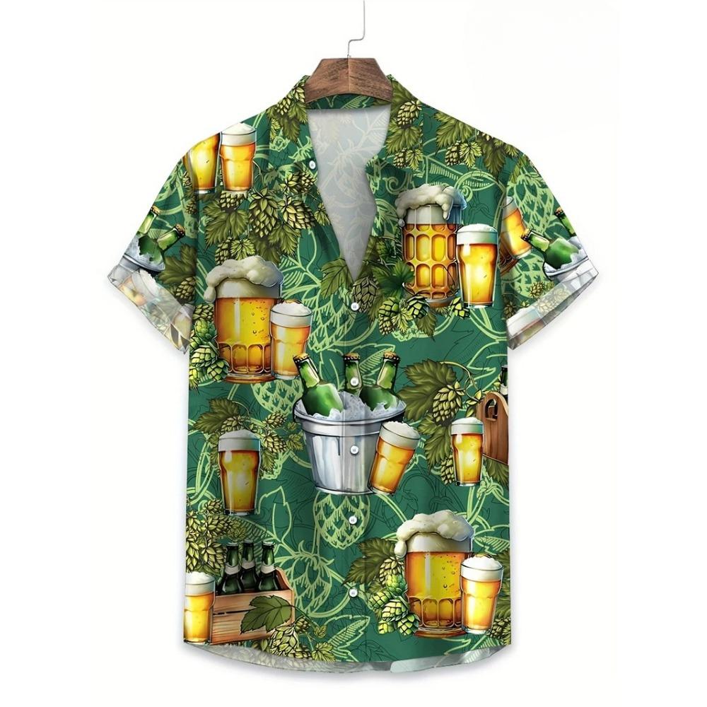 Floral Shirts Men's Hawaii Holiday Party Blouse 2025 Lapel Beach Shirt Flower Camisas Short-sleeved Womens Clothes