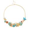 Ocean Starfish Necklace And Bracelet Set With Zinc Alloy Charm For Summer Fashion Women