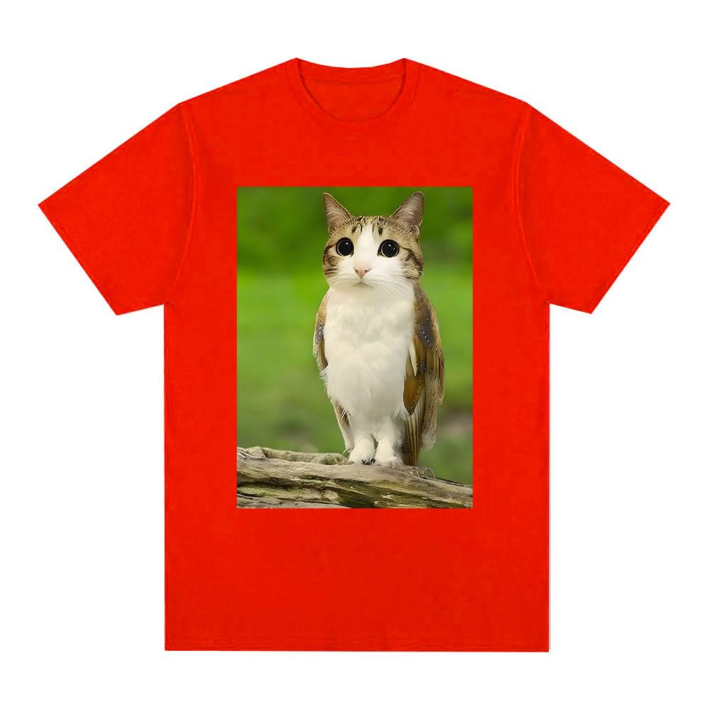 Cat Owl Funny Meowl Meme Brainrot T-shirts Men's Women Clothing Fashion Harajuku Short Sleeves T-shirt Cotton Oversized T Shirts