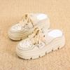 Baotou half slippers women's shoes wear new summer versatile breathable inner height increase white shoes