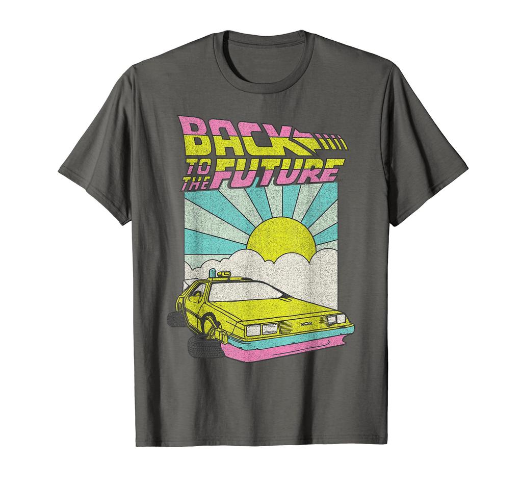 Back To the Future Delorean Sunrise Cartoon T-Shirt