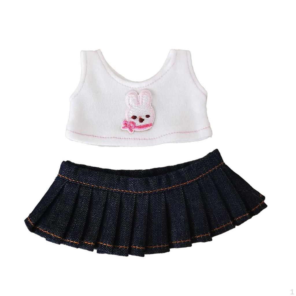 Roupas para bonecas de 6 polegadas, conjuntos de roupas, saias e camisetas para bonecas, acessórios DIY