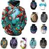 Vibrant Skull Print Digital Pullover Hoodie For Men Comfortable Loose Fit