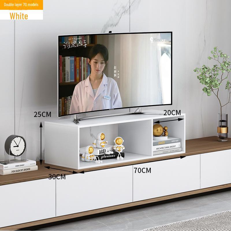 Elevated TV Stand with Storage and Height-Adjustable Bracket