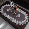 Oval Lace Table Runner, Vintage Table Runner Doily, Retro Lace Table Runner Floral Placemat for Coffee Table Dining Table Decor