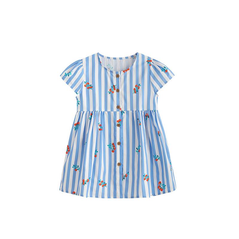 Girls Summer Princess Dress Round Neck Short Sleeve Toddler Dress