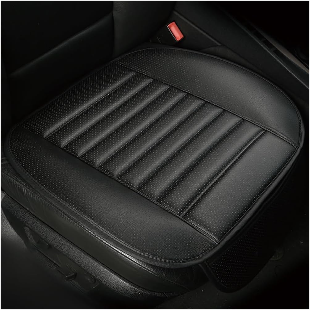 Car Seat Cover for Front Seat, Anti-Slip & Waterproof Leather Auto Front Seat Pad Protector, Durable Driver Bottom Seat Cushion Cover with Storage