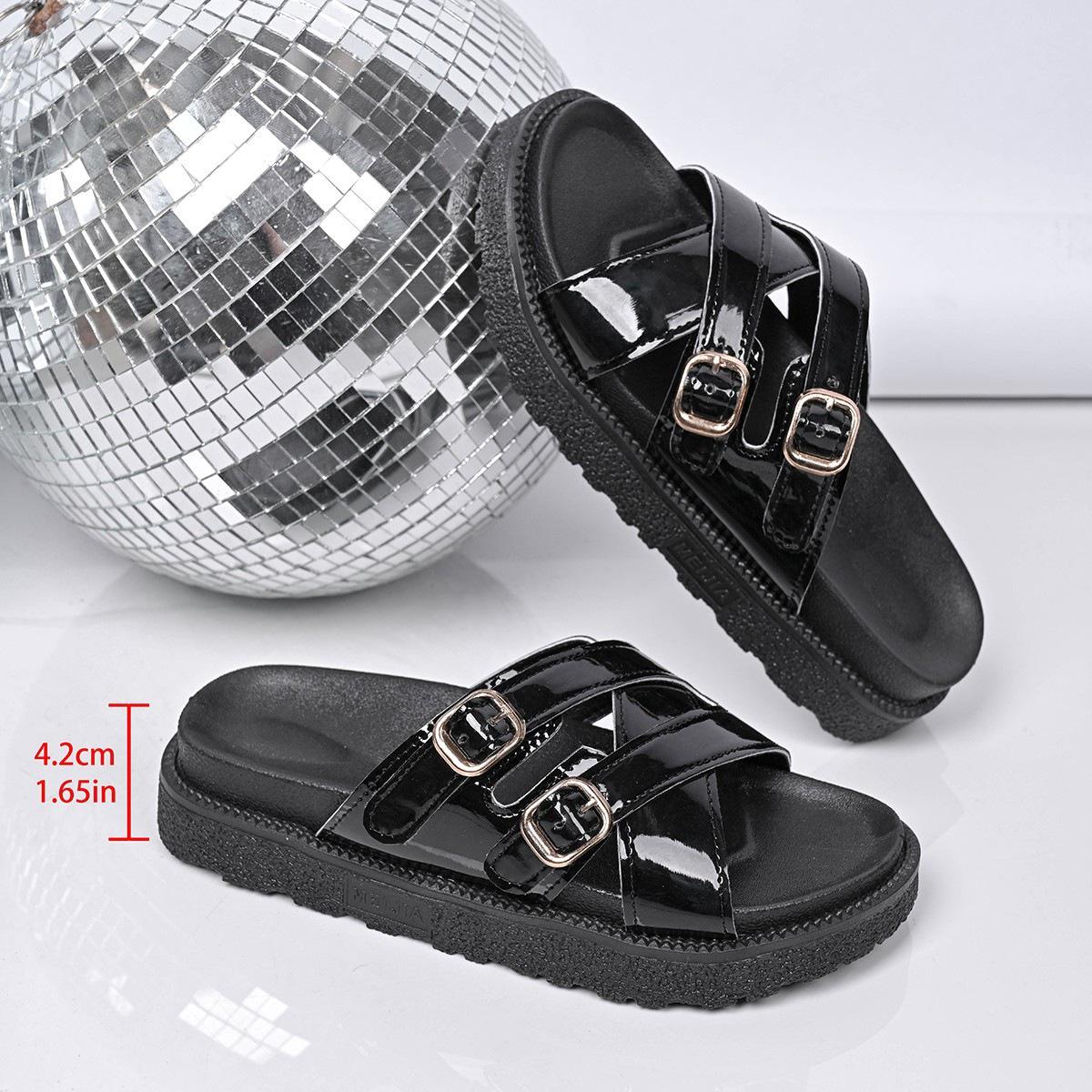 Women s Cross Buckle Plus Size Thick-Soled Flip-Flops - 2026 Summer Style 36