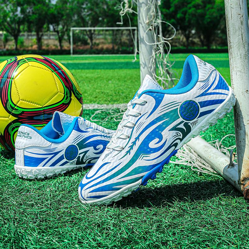 

Society Football Cleats TF/FG Soccer Sport Shoe Football Boots for Man Pro Non-slip Training Cleat Artificial Grass Sport Sneaker 44 синий
