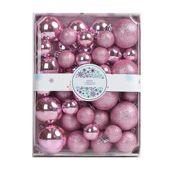 42Pcs 3/4/5cm Christmas Balls Set Glitter Surface Various Pattern Christmas Balls Shatterproof Home Reusable Ornaments