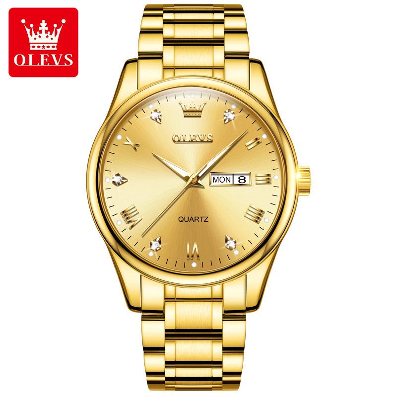 

Oulishi Золотые Бриллианты Кварцевые Водонепроницаемые Светящиеся Мужские Часы