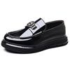 Men's Korean Style Patent Leather Moccasins – Genuine Thick Sole Loafers