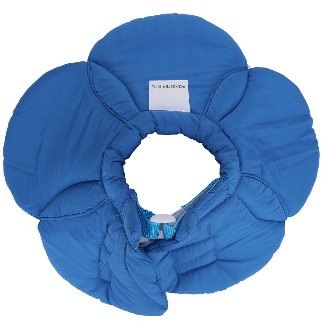 Ochranný límec pro psy ve tvaru květu, nastavitelný, měkký límec na krk pro zotavení ran, modrý S