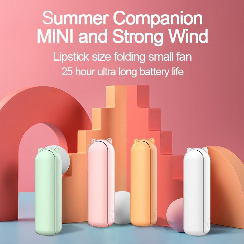 Portable Mini Fan USB Rechargeable 3-speed Adjustable Foldable Handheld Fan Usb Fan Suitable for Travel Outdoor Use SZ002