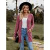 VEZFAA Giacche e cappotti a maniche lunghe con scollo a V, a tinta unita, casual, autunno e inverno, da donna