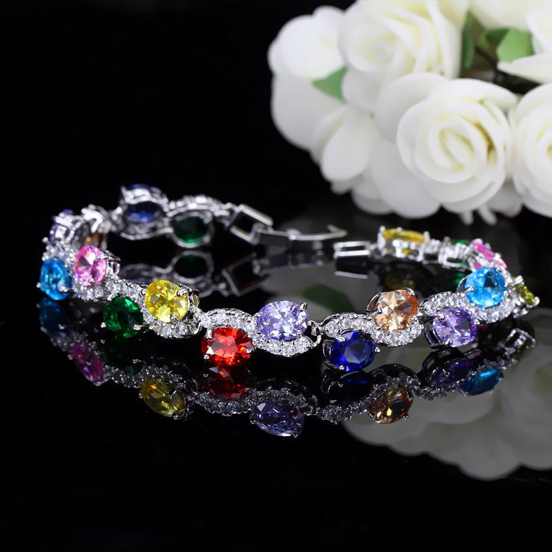 18k Zircon Bracelet - European & American Fashion, Simple Korean Style Jewelry for Women