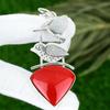 Natürlicher Italienischer Roter Korallen Edelstein Schmuck 925 Sterlingsilber Anhänger Für Mädchen
