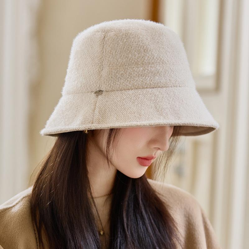 Women's Autumn and Winter Retro Versatile Windproof and Warm Fisherman's Hat Japanese Outdoor Leisure Big Head Circumference Face Small Basin Hat