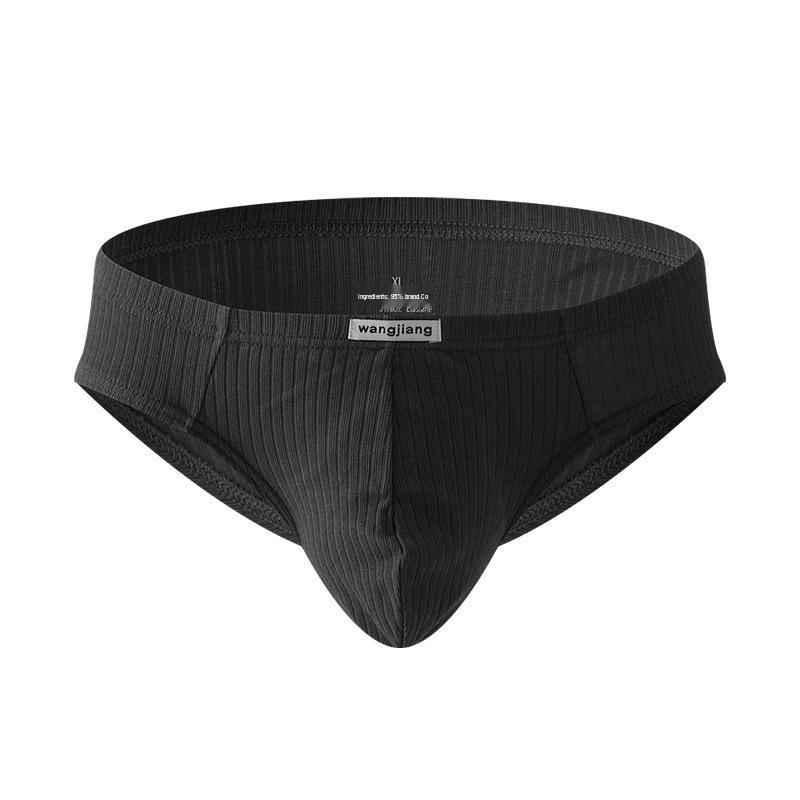 Men's Ribbed Cotton Briefs - Sexy, Breathable, and Trendy U-Convex Design