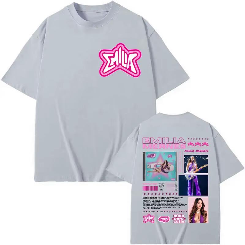 Emilia Merne MP3 Album Tour Graphic T Shirt Men Women Clothing Fashion Y2k Oversized T-shirt Summer Casual Short Sleeve T-shirts