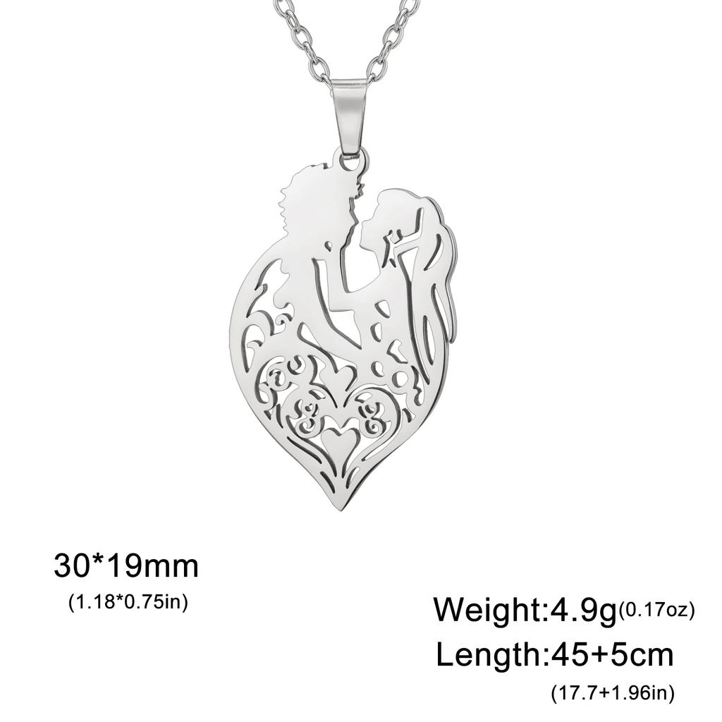 Heart Necklace Holding face Couple Pendant Women Men Neck Chain Stainless Steel Jewelry Lover Valentine's Day Christmas Gifts