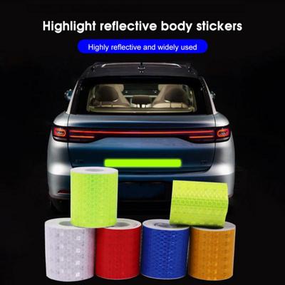 1/2/3PCS 5cm*100cm Car Reflective Safety Warning Car Decoration Sticker Reflector Protective Strip Film Auto