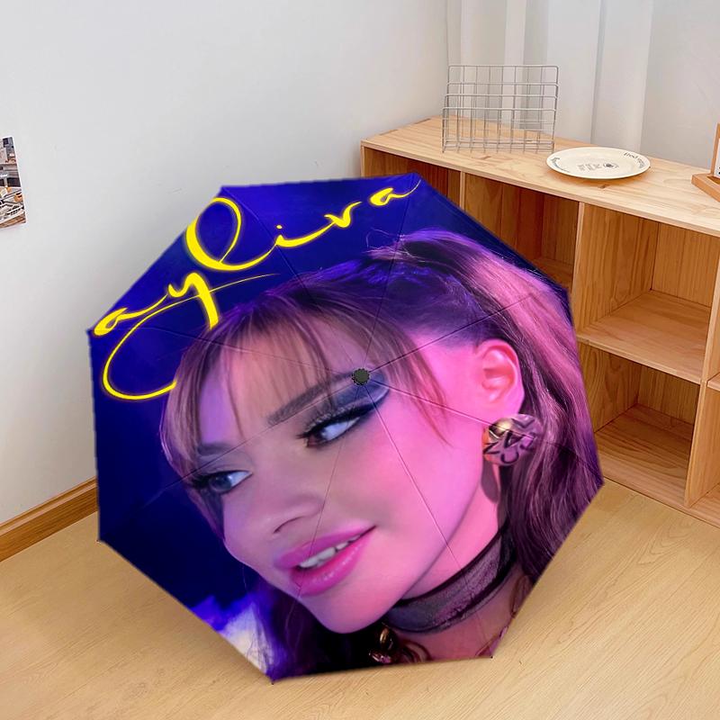 1 pz Ombrello con motivo Ayliva Ombrello portatile pieghevole Struttura a stecche in ferro Struttura a stecche Forato Ombrello da esterno per la casa