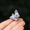 Mini Rabbit Figurine Resin Miniature Sitting Lying Bunny Statue Animal Collectible Sculpture Micro Landscape Dollhouse Decoration