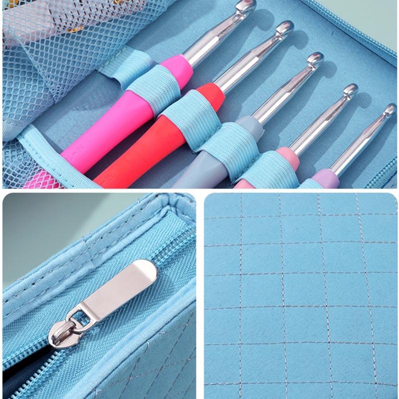 Crochet Hook Case Empty Crochet Needle Organiser Storage Bag for Crochet Hook Knitting Sewing Supply Crochet Accessories