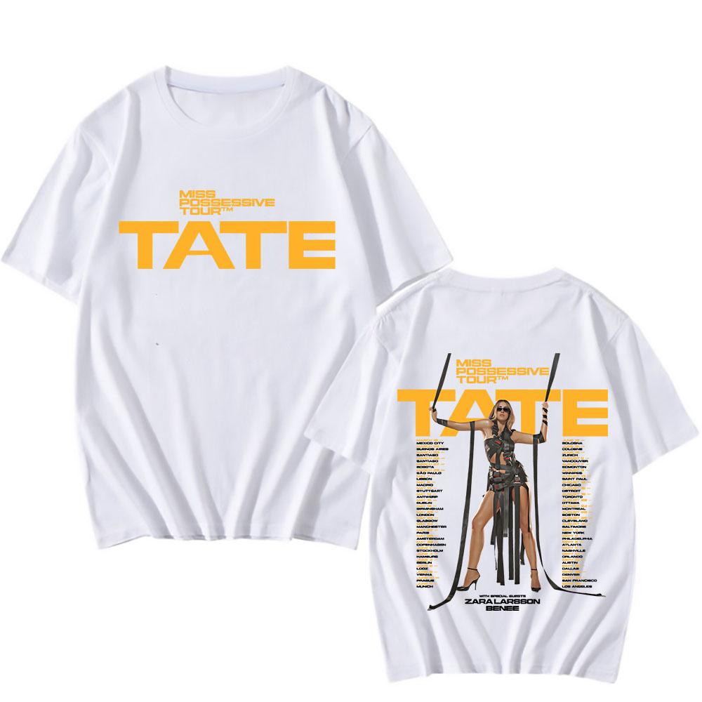 Tate McRae Tričko Krátký rukáv Hip Hop Vintage Bavlněné tričko Grafický potisk Móda Gotické tričko Dámské oblečení Punkové topy