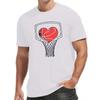 Basketball Hoop with Heart Men's Short Sleeve T-shirt Summer T-shirt Top