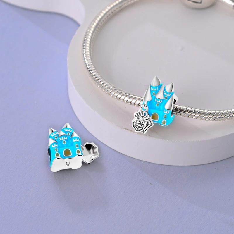 Copper Heart Skeleton Key Lock Beads New Halloween Series Diy Handmade Bracelet Birthday Gift Jewelry