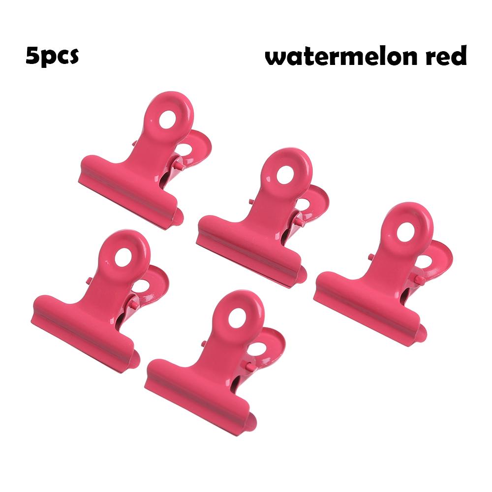 5PCS Cute Metal Clip Candly Color Metal Binder Clips Notebook Letter Paper Clip Office Clip