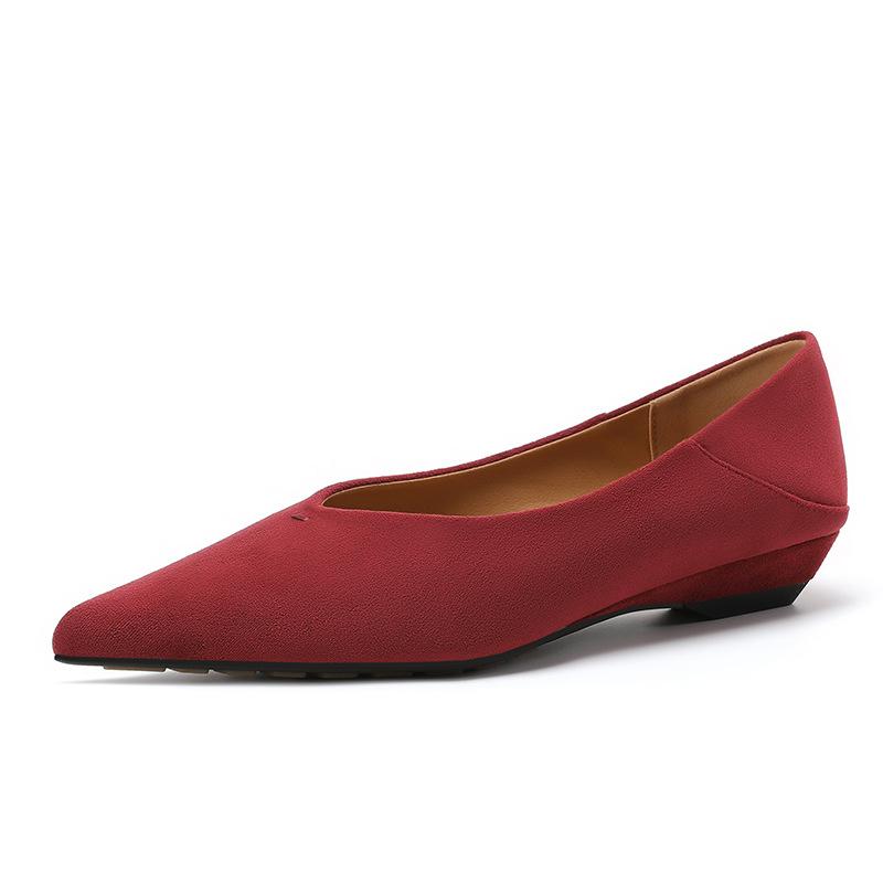 

Mengmengjia 1099-3 pointed minimalist retro small single shoes~ shallow commuting versatile low-heeled women s shoes 41