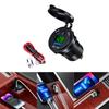 USB C Car Charger Switches Panel with 18W USB 45W Type C Car Socket LED Digital Voltmeter Display for Truck Boats