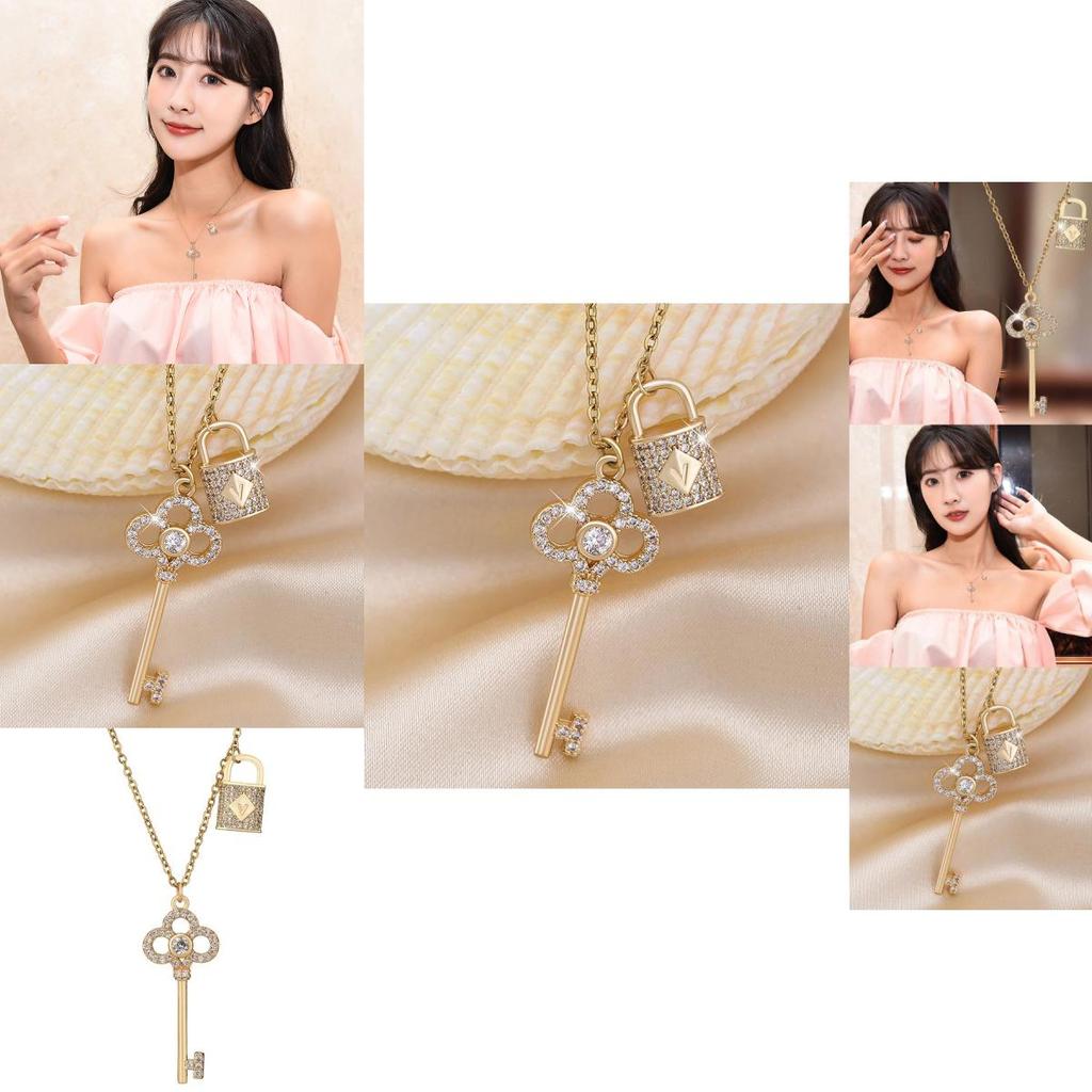 Stylish 2021 Key Lock Zircon Necklace For Women With Elegant Alloy Design And Chic Ins Fashion