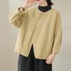 ZANZEA Women Casual Round Neck Solid Color 3/4 Sleeve Loose Blouse