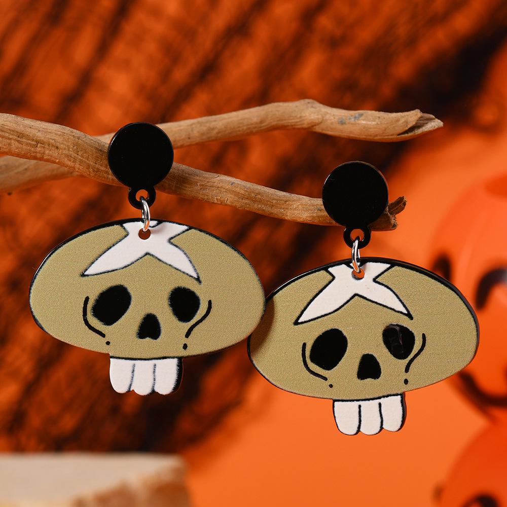 Halloween Skull Mushroom Rabbit Ghost Acrylic Earrings