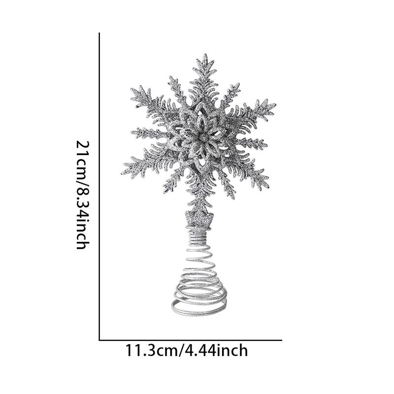 1Pc Gold Stamping Christmas Metal Exquisite Tree Top Star Party Decoration Snowflake Glitter Christmas Decoration