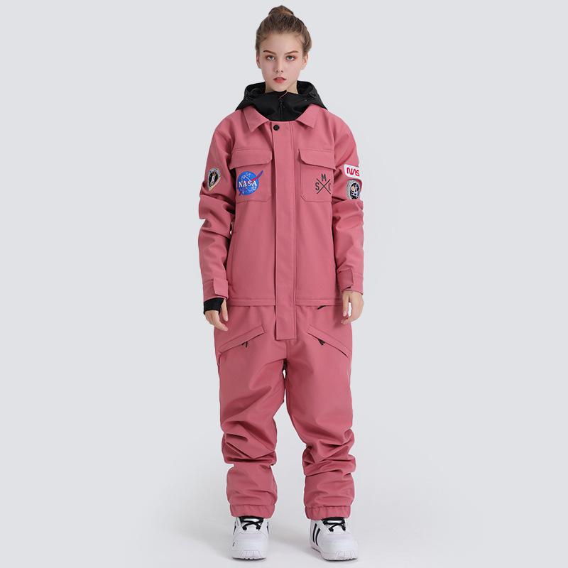 Windproof Waterproof One-Piece Ski Suit: Women's & Men's Thick Warm Outdoor Gear